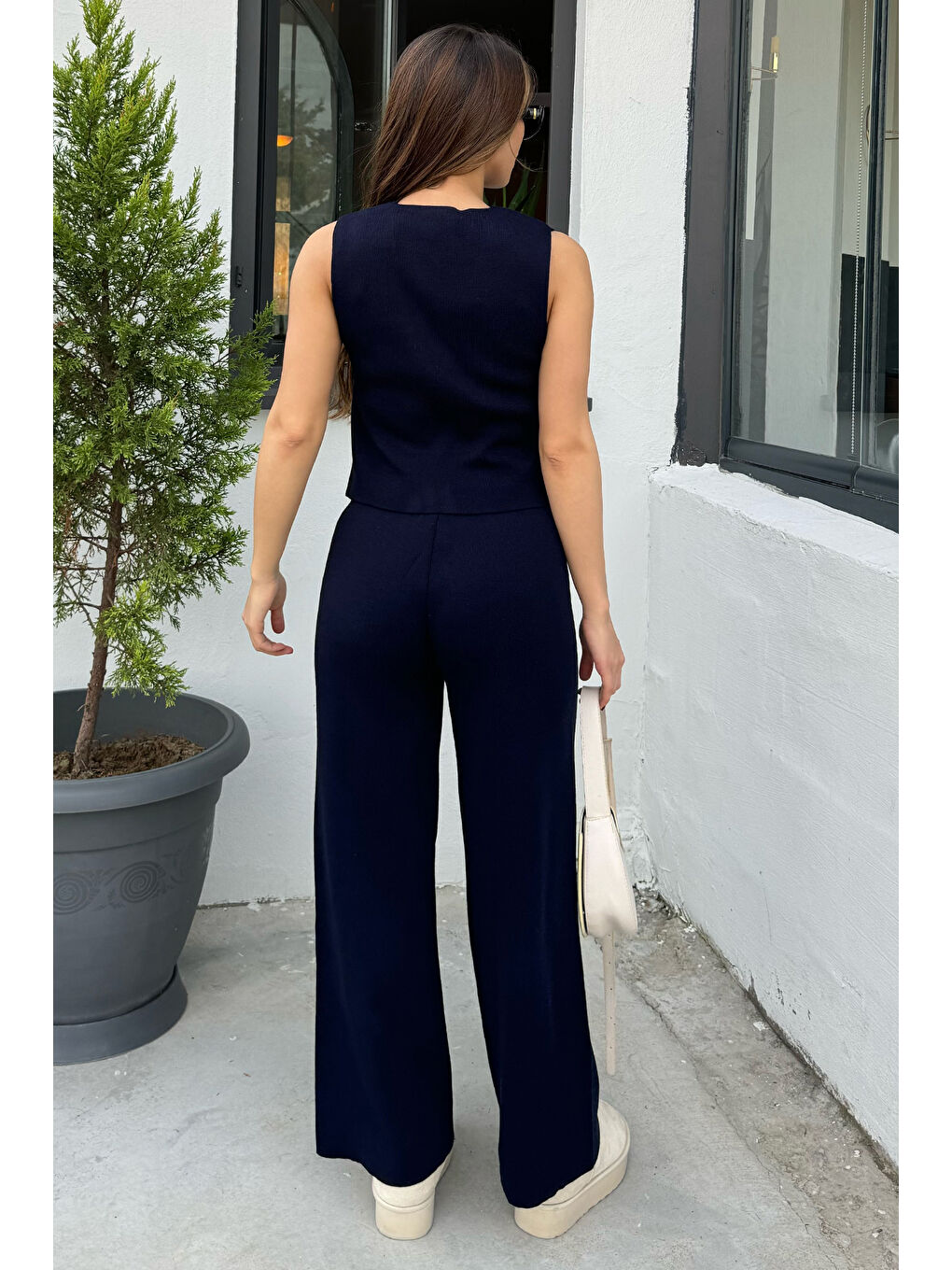 Lacivert Yelek Pantolon Triko İkili Takım-3