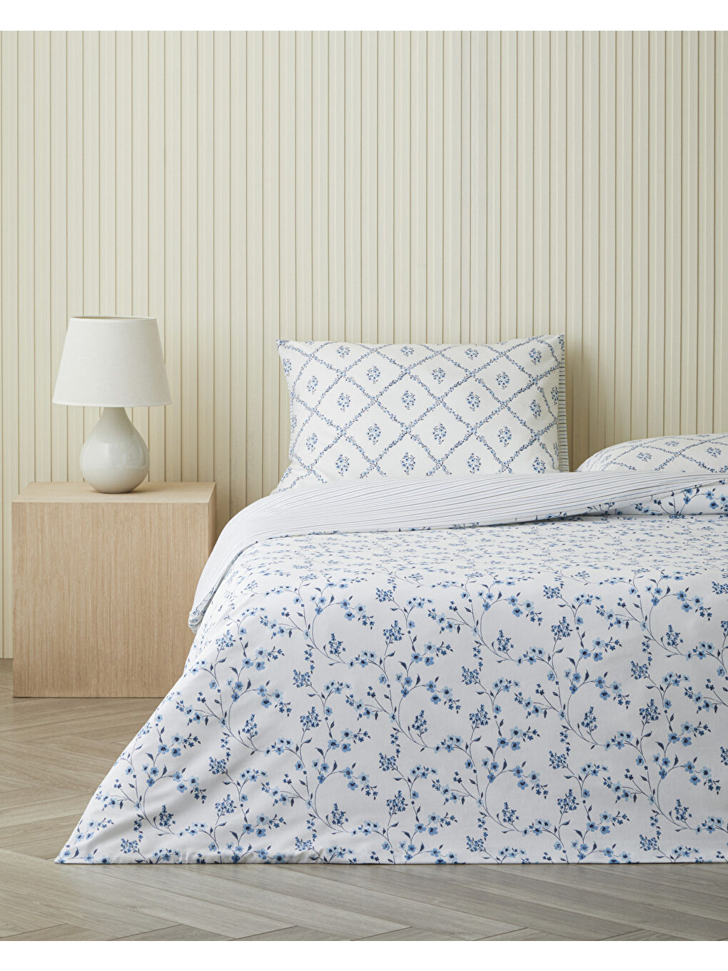 Fresh Ivy Kolay Ütülenir Çarşaflı Çift Kişilik Nevresim Takımı 200x220 cm Mavi-1