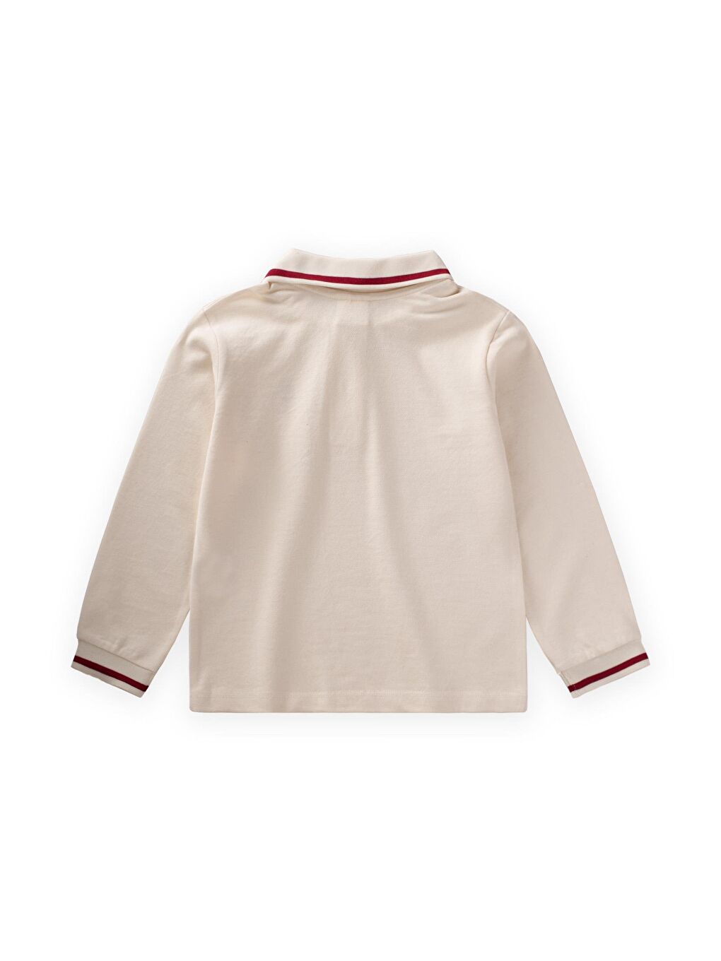 Uzun Kollu Polo Yaka T-Shırt 2-10 Yaş Ekru-1