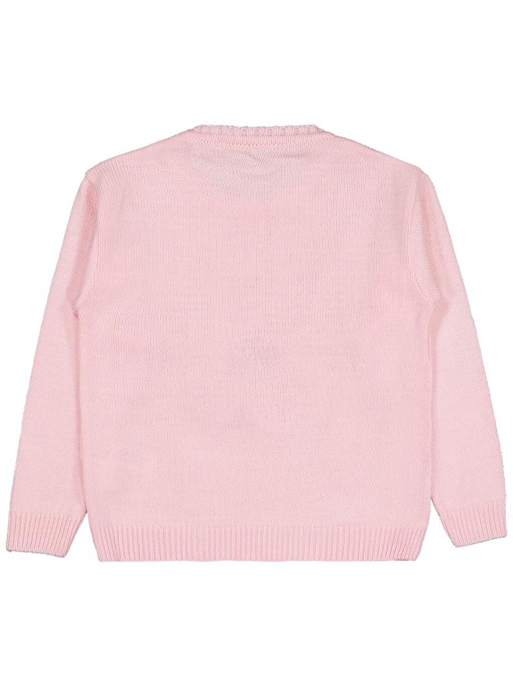 Girls Büyük Çiçek Desenli 6-9 Yaş Kazak - Pembe 7-8 Yaş-1