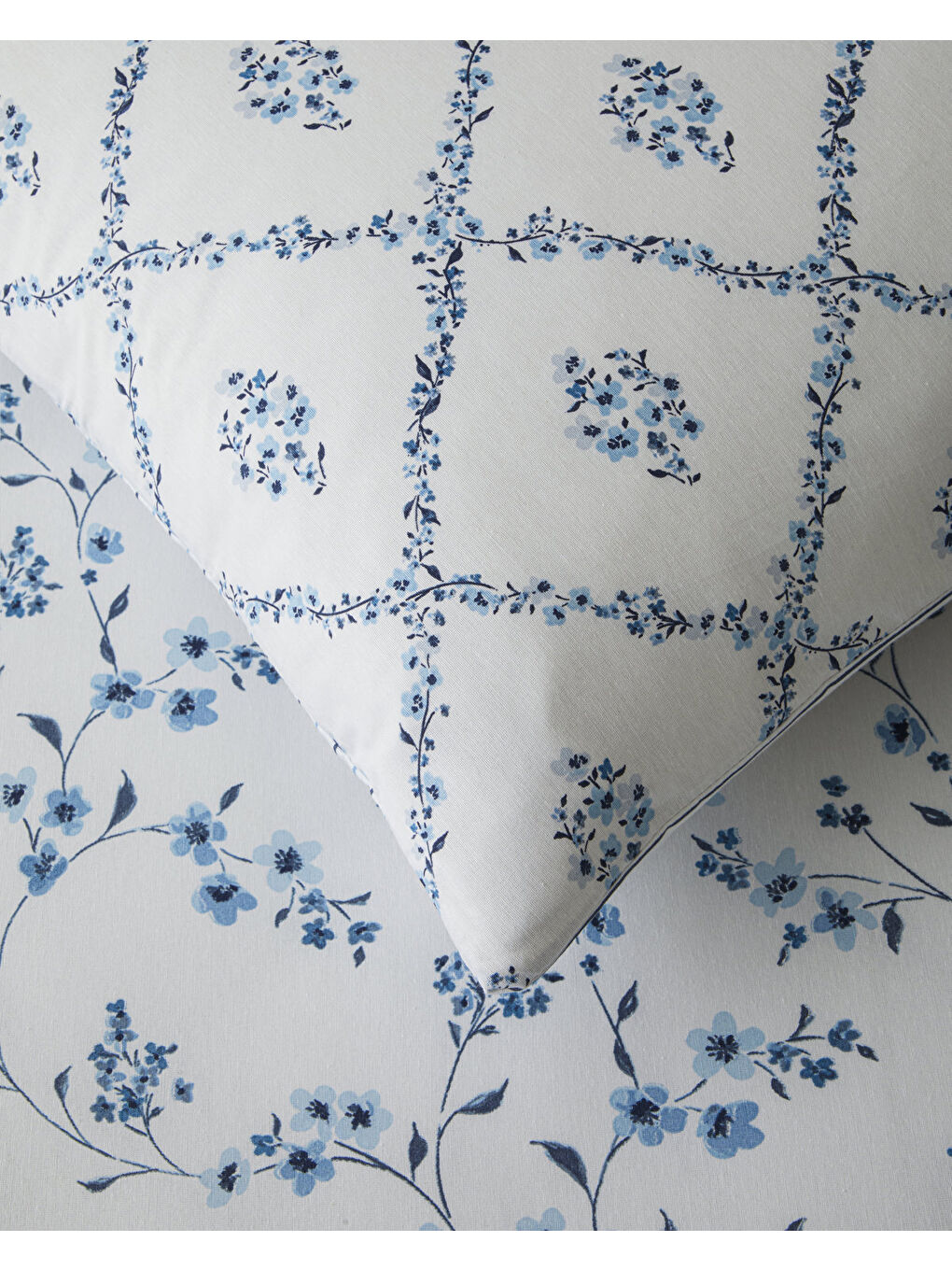 Fresh Ivy Kolay Ütülenir Çarşaflı Çift Kişilik Nevresim Takımı 200x220 cm Mavi-3