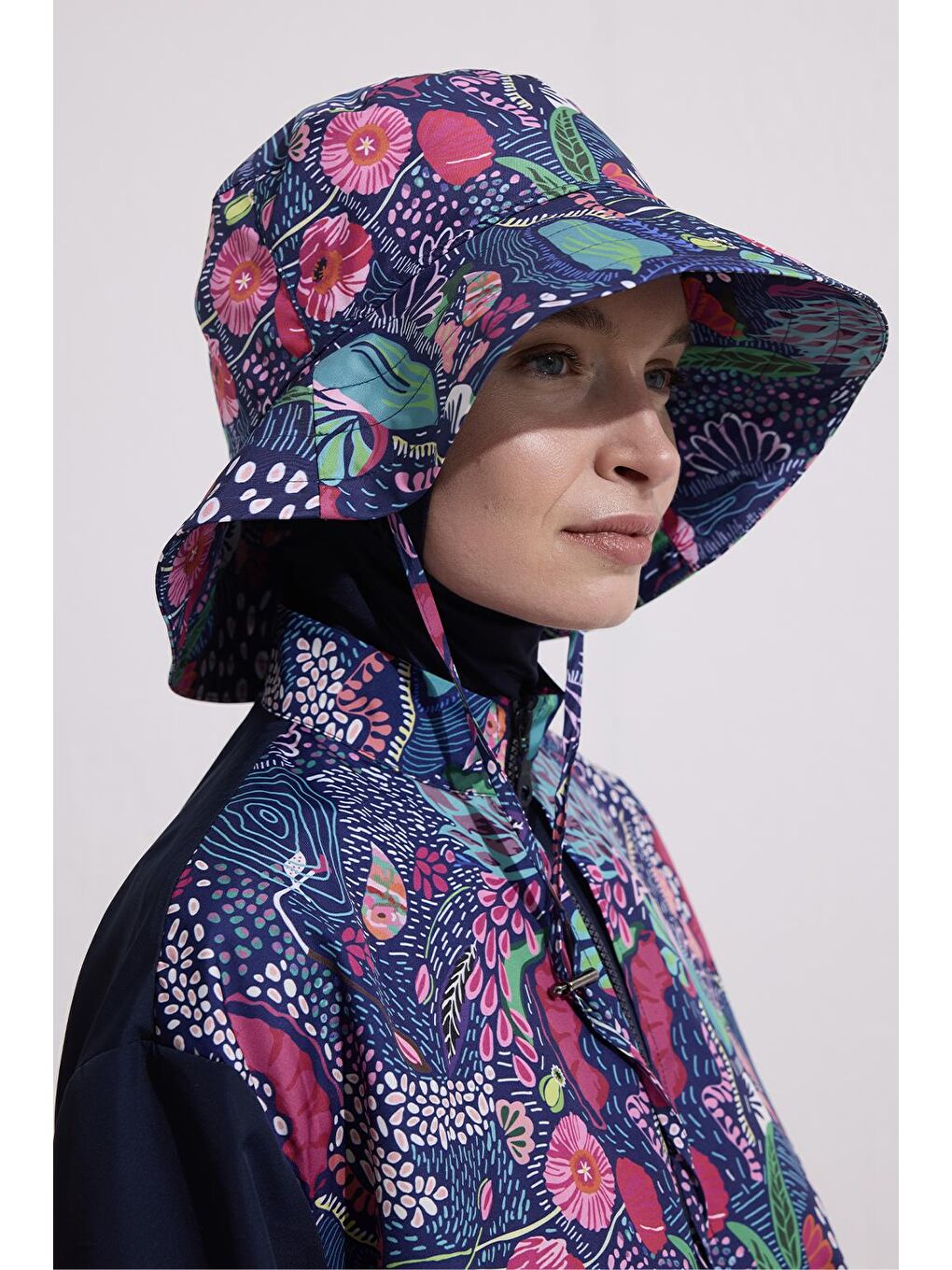 Lacivert Bağlanabilir Bucket Şapka Nora-2