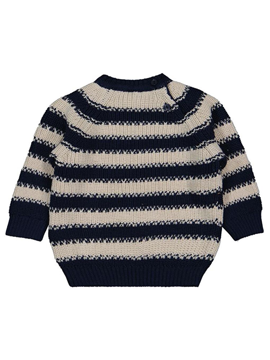 Baby Elvi Çizgili 6-18 Ay Kazak - Lacivert9-12 Ay-1