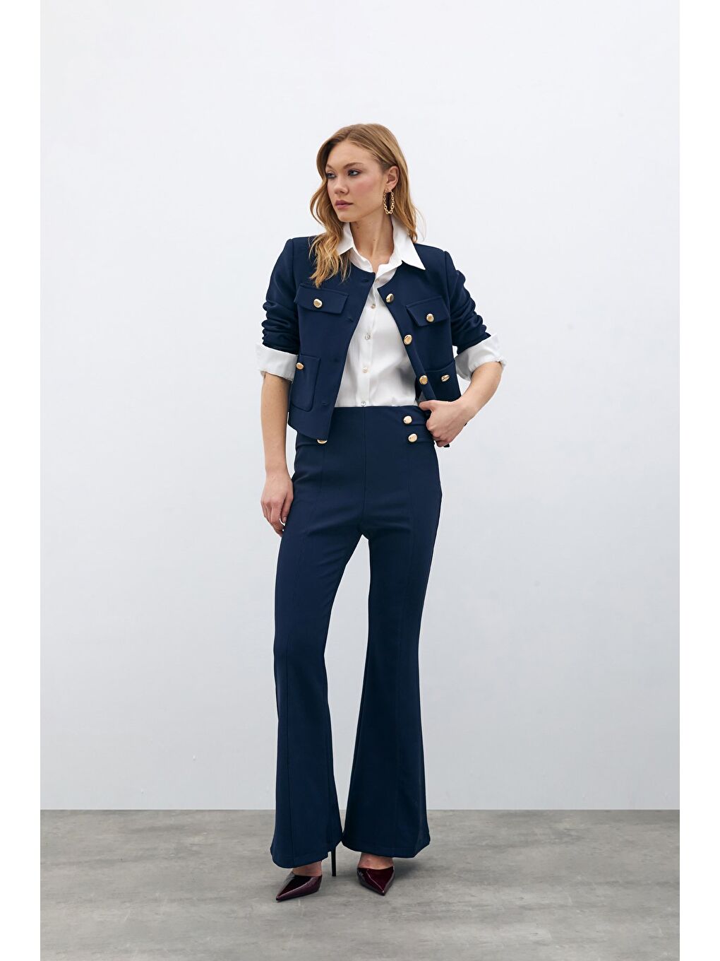 İspanyol Paça Pantolon - Lacivert