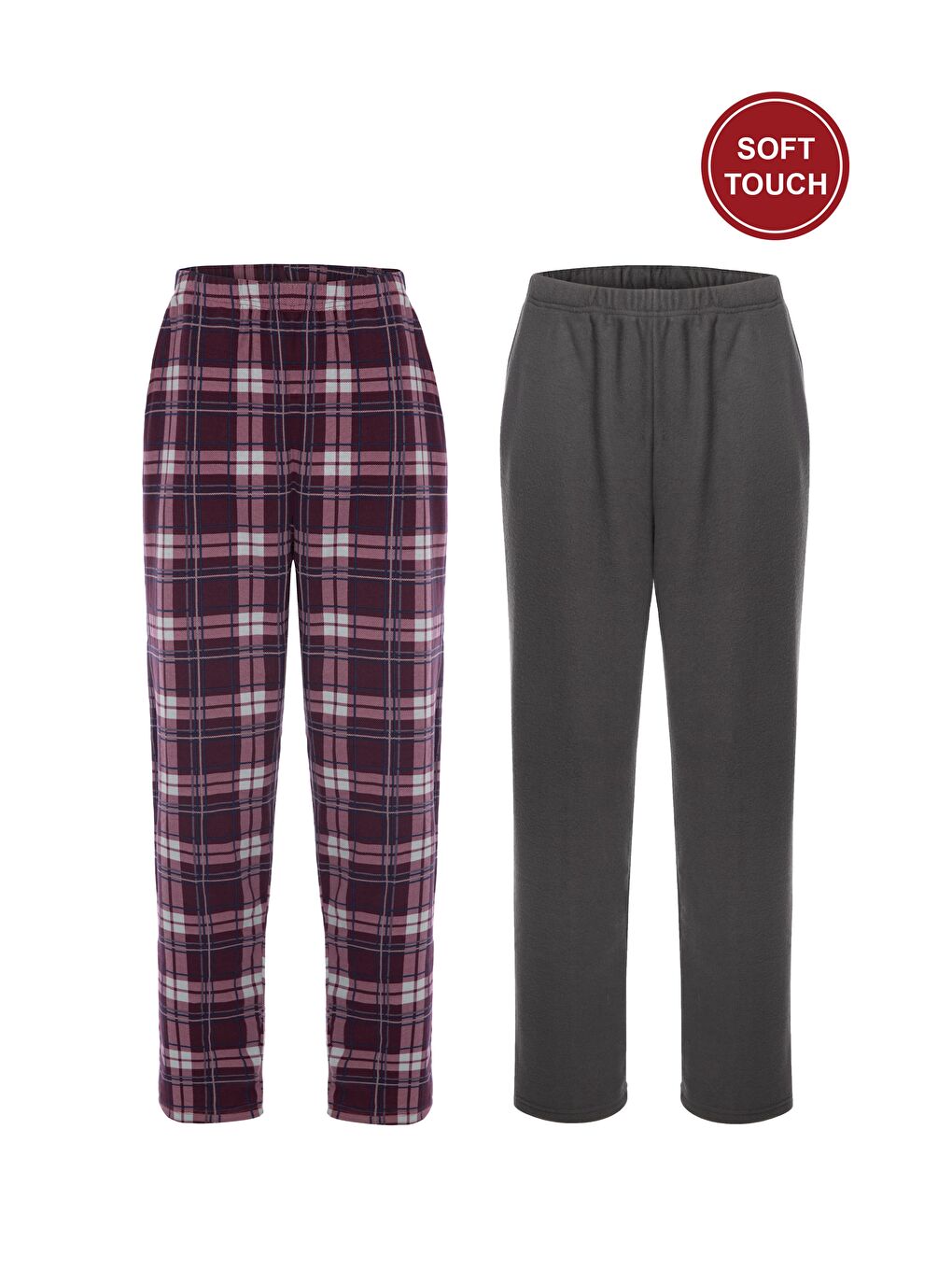 Gri Erkek Pamuklu 2'li Tek Alt Pijama