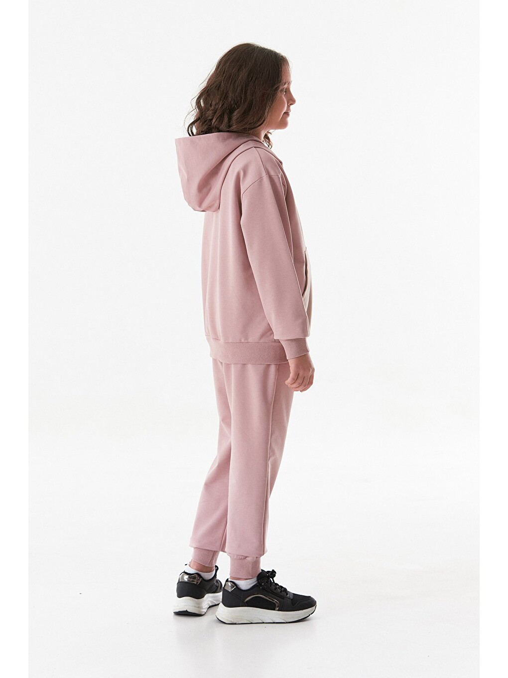 Pembe Yazı Baskılı Jogger Kız Çocuk Eşofman Takımı-3