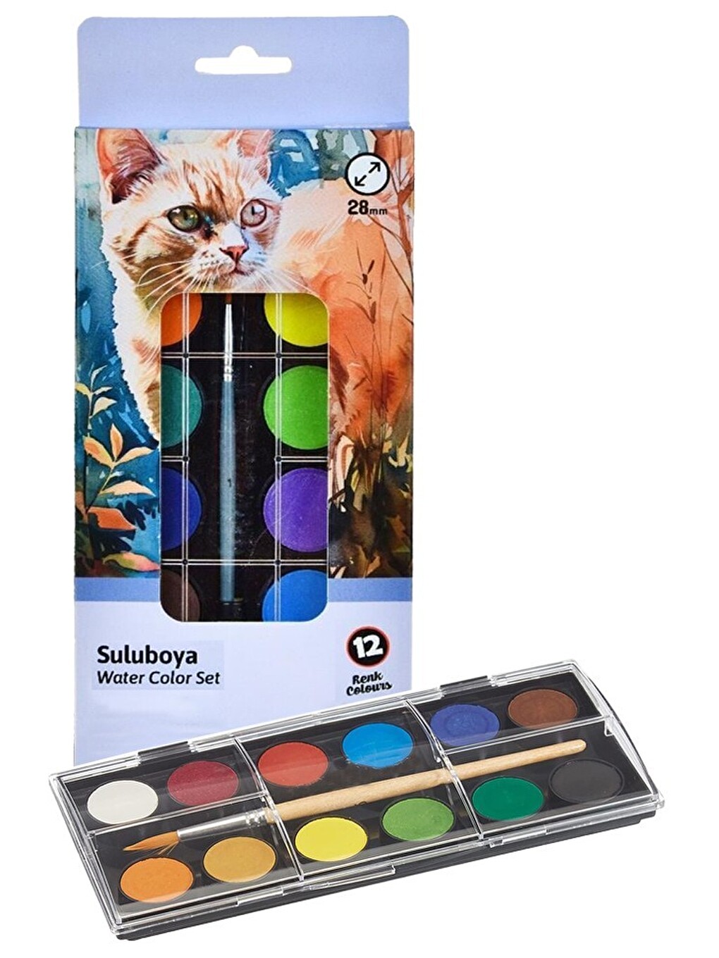 12 Renk Brons Sulu Boya 25x35 Cm Telli Spralli Resim Defteri Resim Paleti Resim Fırçası Temizleme Ka-1