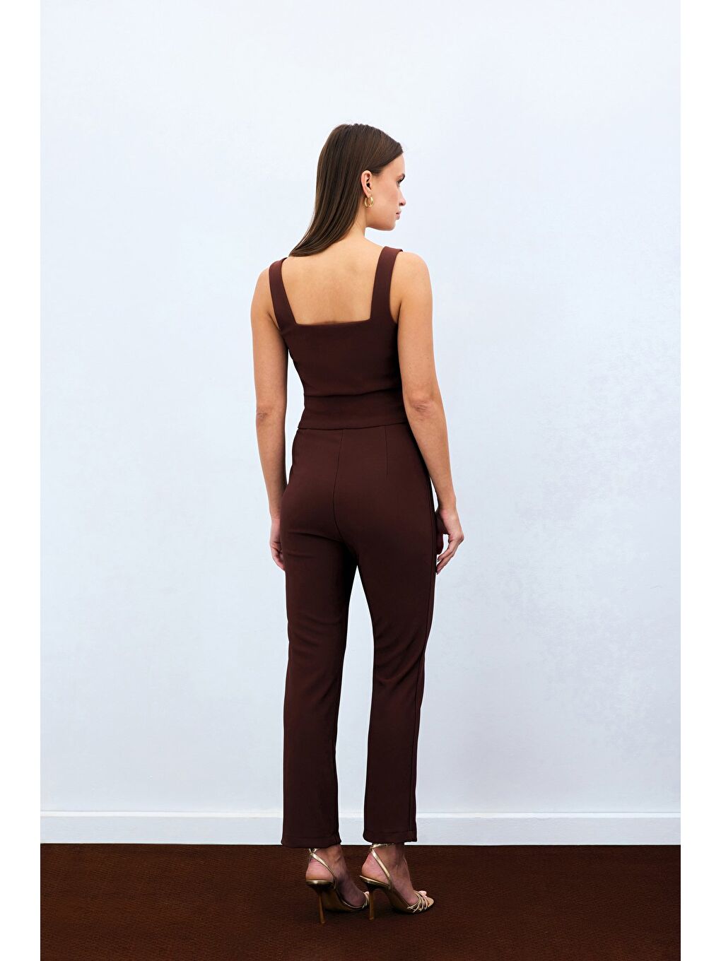 Kahverengi Bel Aksesuarlı Pantolon - Kahve-1