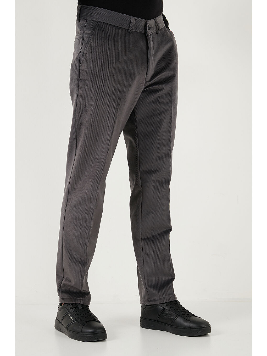 Gri Normal Bel Regular Fit Düz Paça Erkek Kadife Pantolon 645MERLIN-4