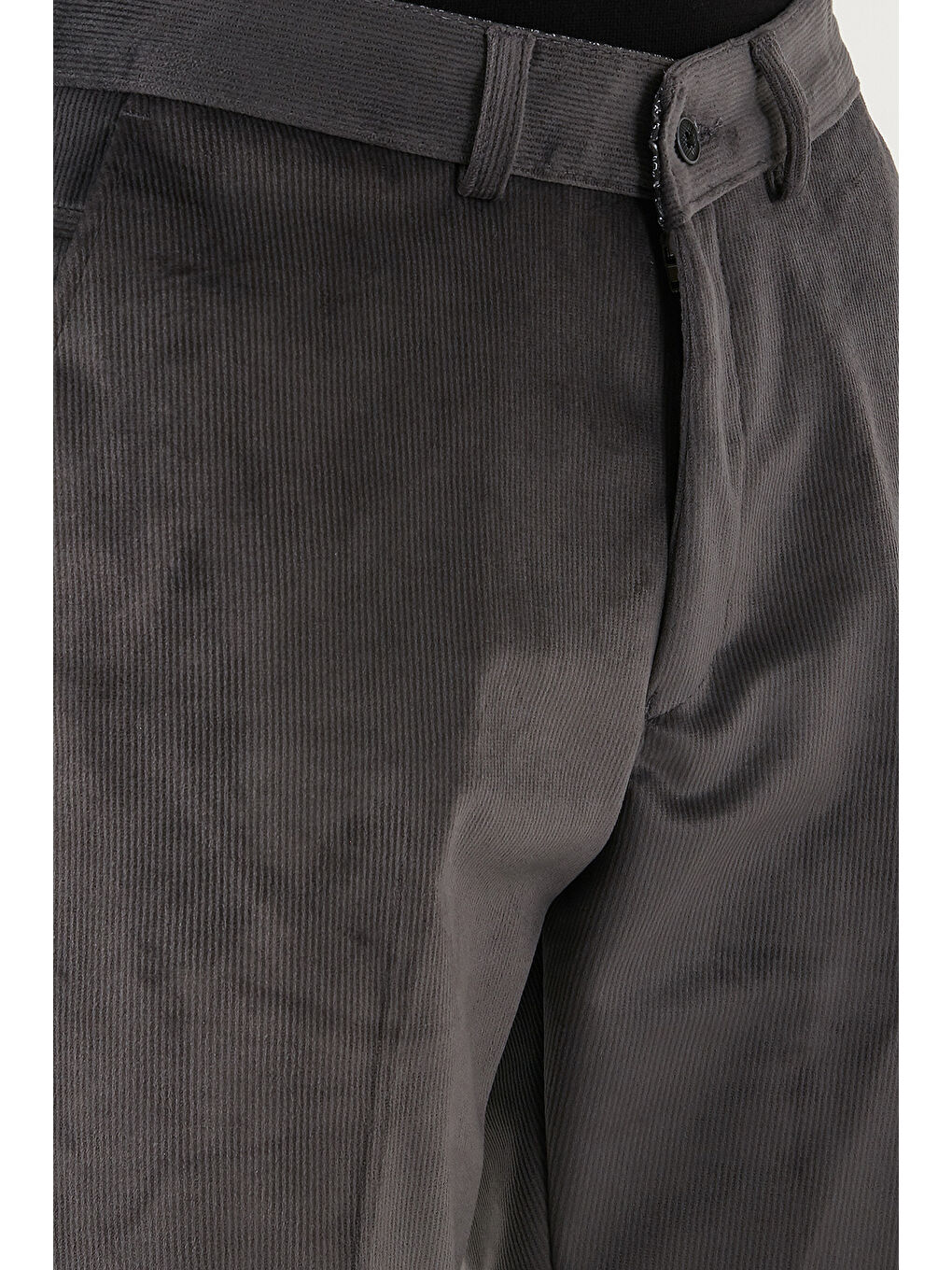 Gri Normal Bel Regular Fit Düz Paça Erkek Kadife Pantolon 645MERLIN-5