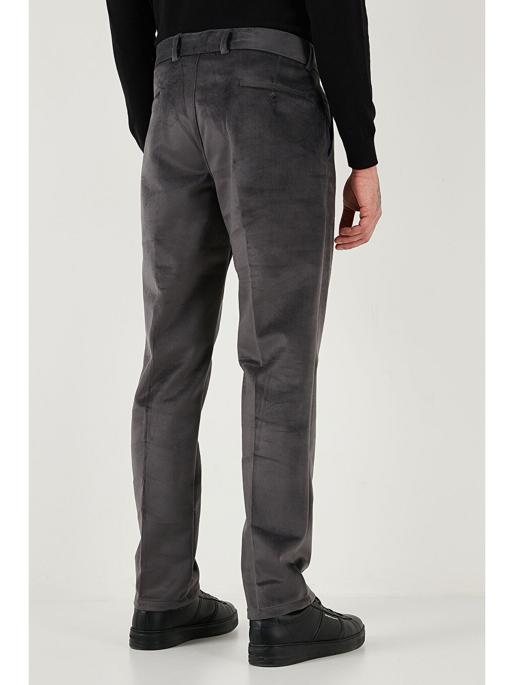 Gri Normal Bel Regular Fit Düz Paça Erkek Kadife Pantolon 645MERLIN-6