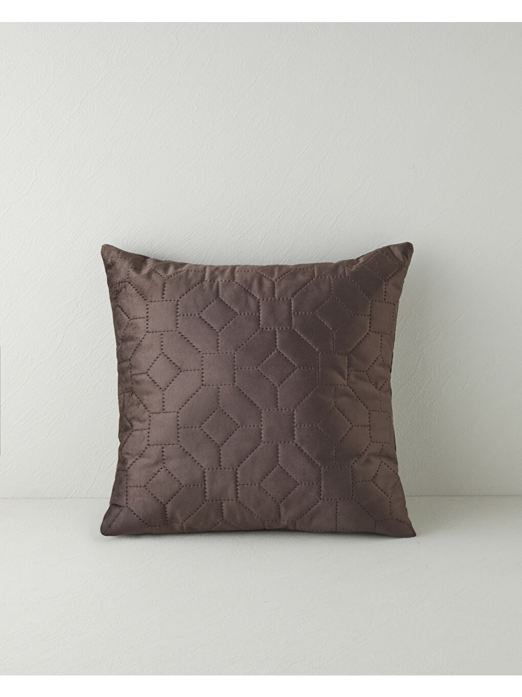 Geometric Kırlent 45x45 cm Kahverengi-1