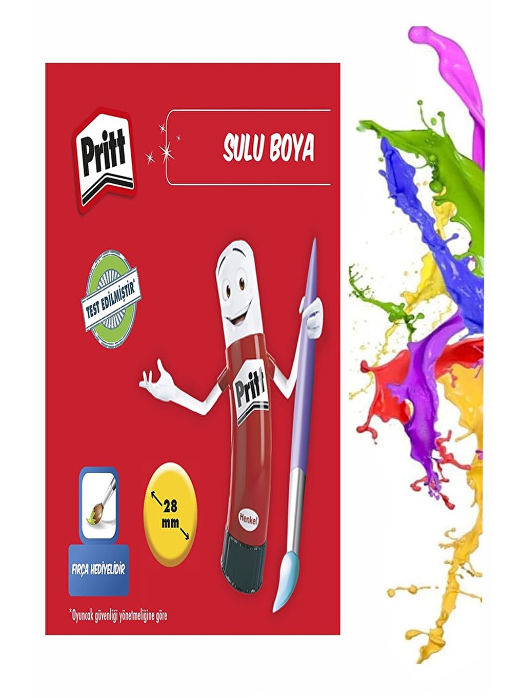 12 Renk Sulu Boya 1 Paket Fırça Hediyeli 12 Li Pritt Suluboya Canlı Renkler 28 Mm Boya Çapı Büyük Bo-3