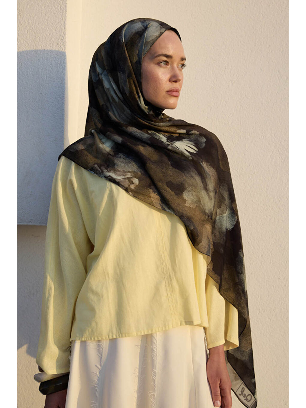 Kahverengi Deluxe Summer Şal Lizy-1