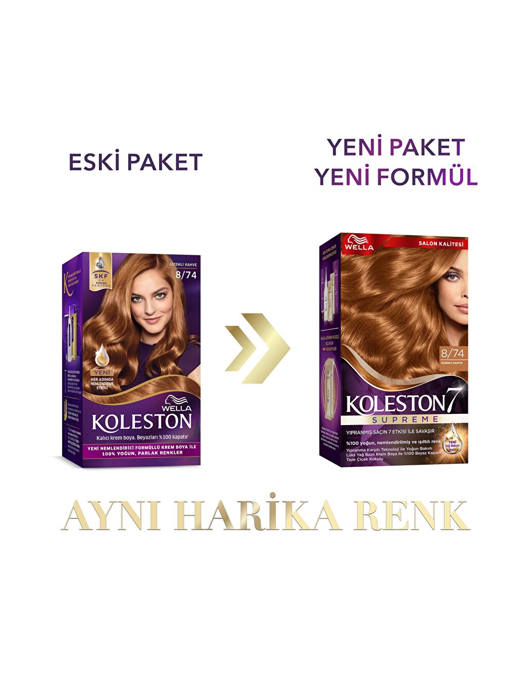 Wella Renksiz Koleston Supreme Kit 8/74 Gizemli Kahve *18