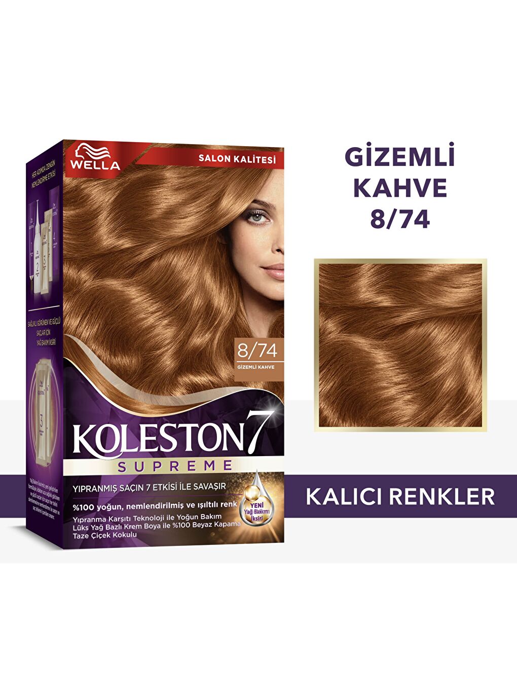 Wella Renksiz Koleston Supreme Kit 8/74 Gizemli Kahve *18 - 1