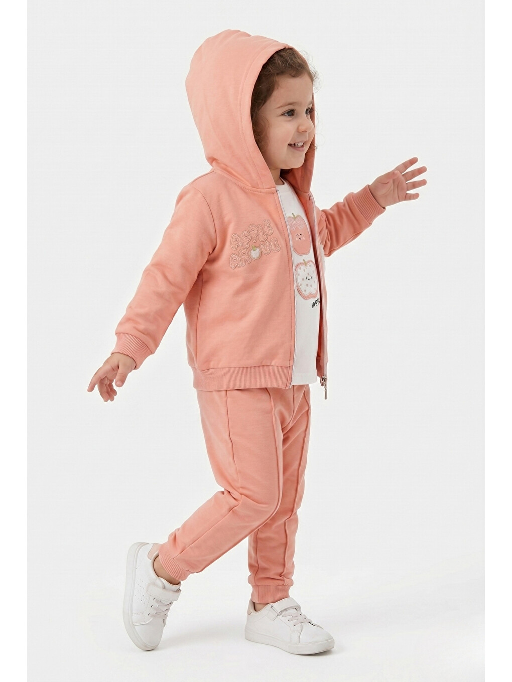 Pembe Kız Çocuk 3'lü Eşofman Takımı-2