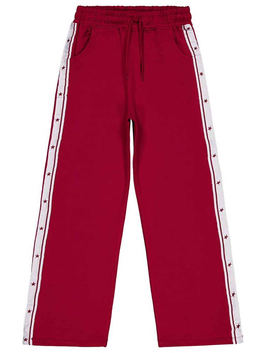 Girls Yanı Şeritli 10-13 Yaş Eşofman Altı - Bordo 10-11 Yaş