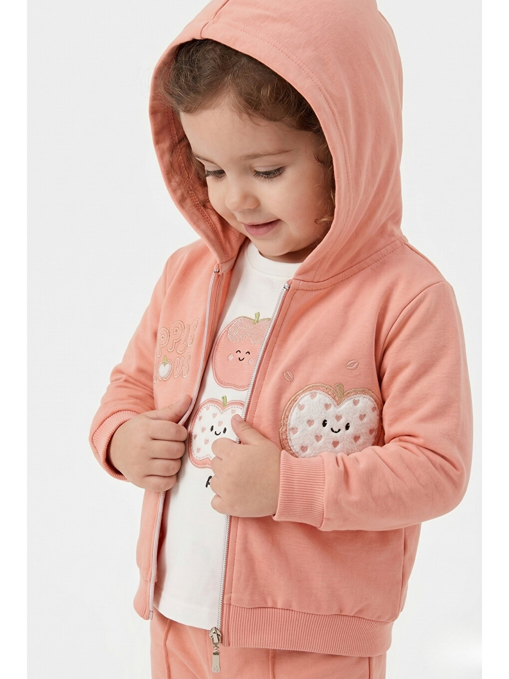 Pembe Kız Çocuk 3'lü Eşofman Takımı-4