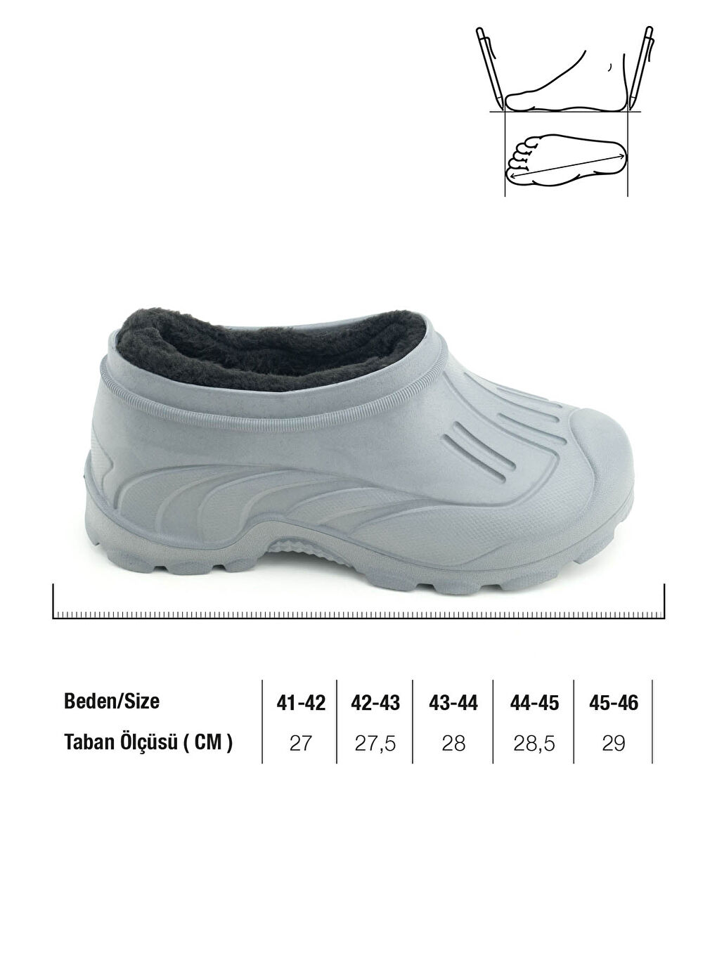 Gri Erkek Kışlık İçi Pelüşlü Çıkarılıabilir Rahat Taban Kısa Eva Kar Bot-4