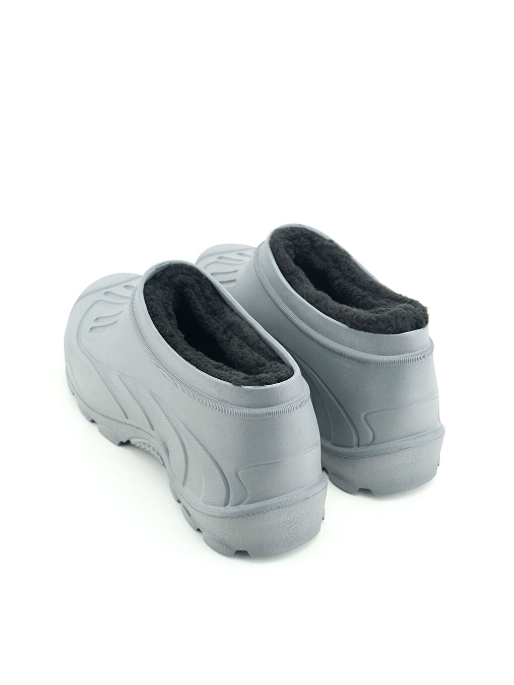 Gri Erkek Kışlık İçi Pelüşlü Çıkarılıabilir Rahat Taban Kısa Eva Kar Bot-5