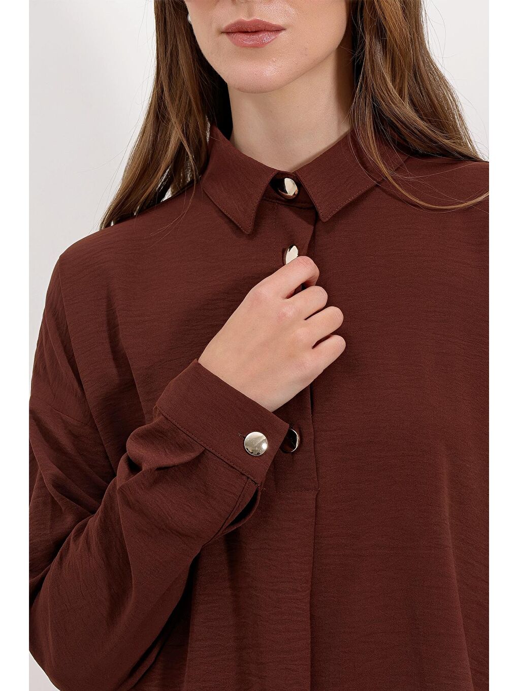 6631 Oversize Alt-Üst Takım - Kahverengi-4