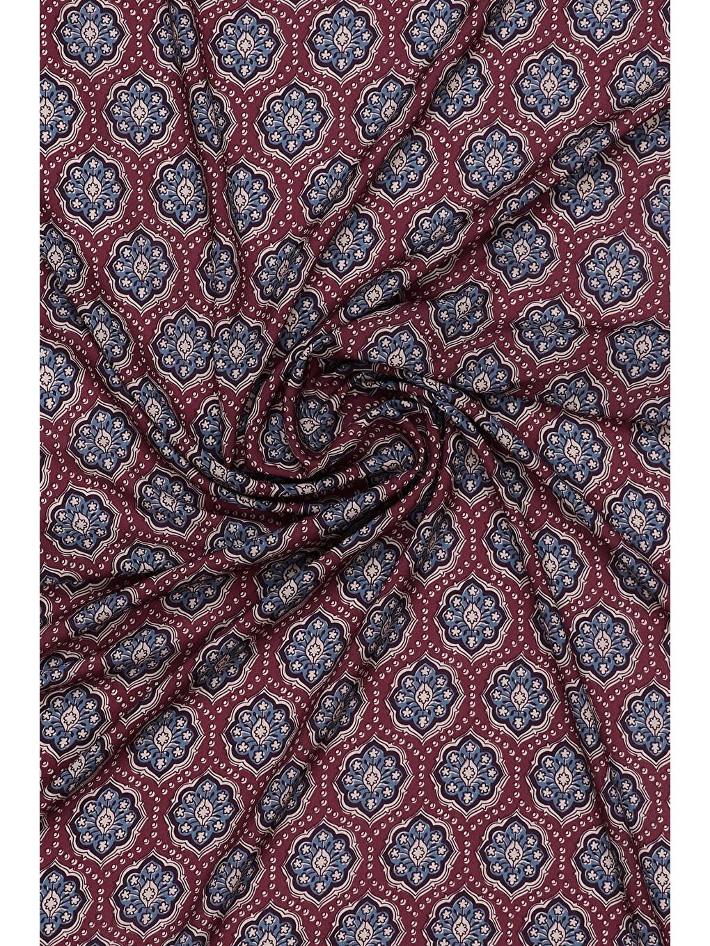 Bordo Daily Print Şal Ruby Desenli-7