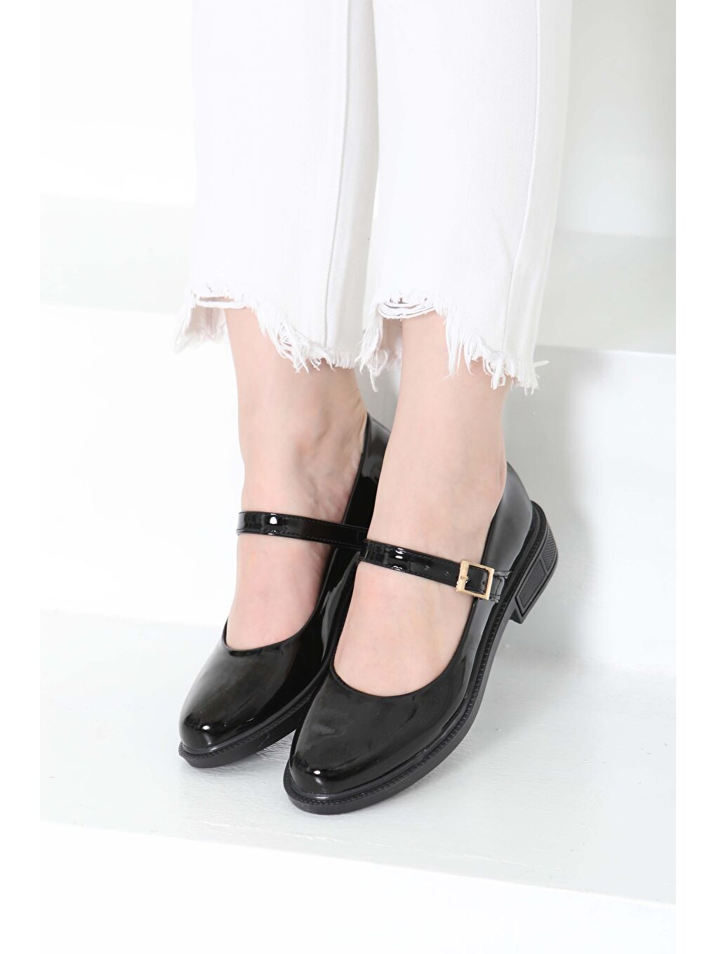 Kadın Mad Siyah Jane Kemer Detaylı Loafer Ayakkabı - 27145-2