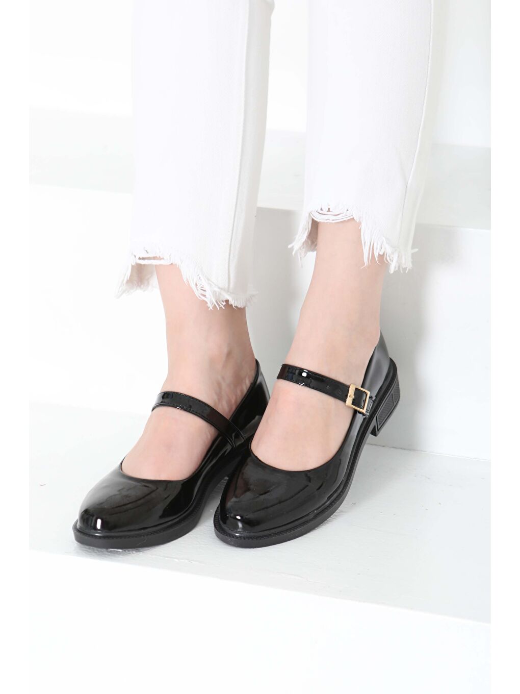 Kadın Mad Siyah Jane Kemer Detaylı Loafer Ayakkabı - 27145-3