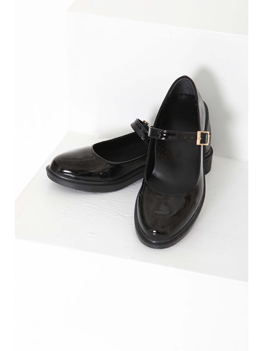 Kadın Mad Siyah Jane Kemer Detaylı Loafer Ayakkabı - 27145-5