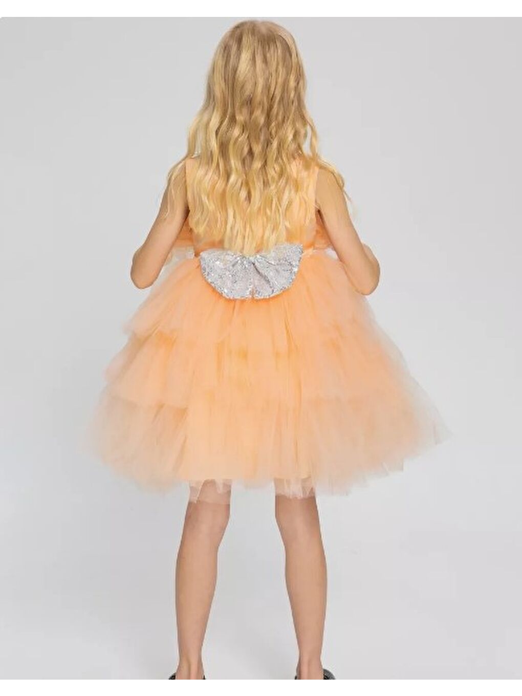 Pembe Saten Kumaş , Tütülü Nimfea Kız Çocuk Abiye Elbise MNK0597-2