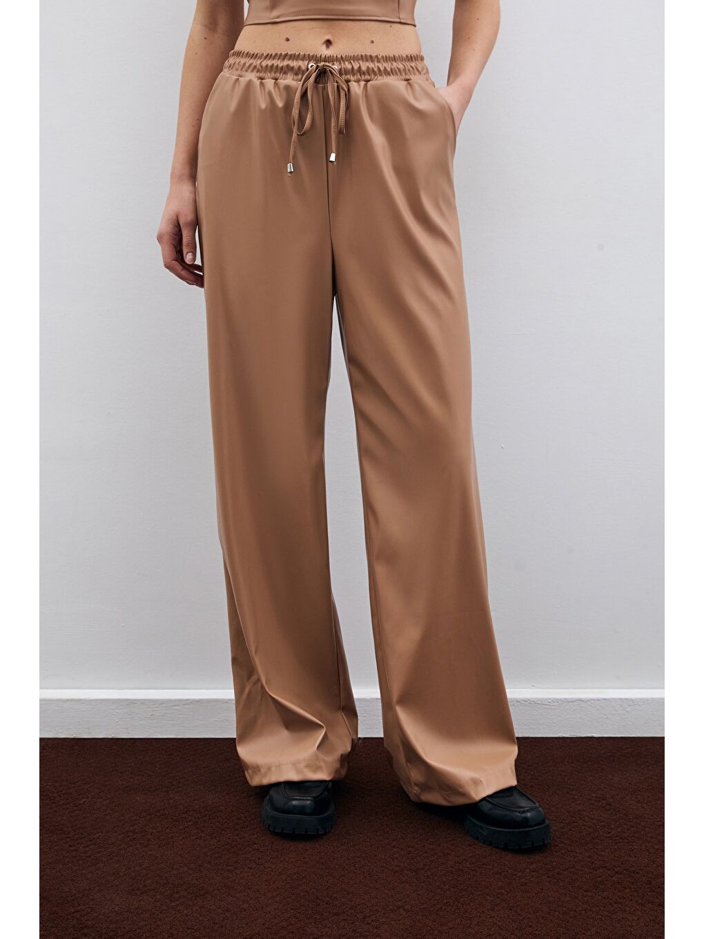 Salaş Deri Pantolon - Bej-2