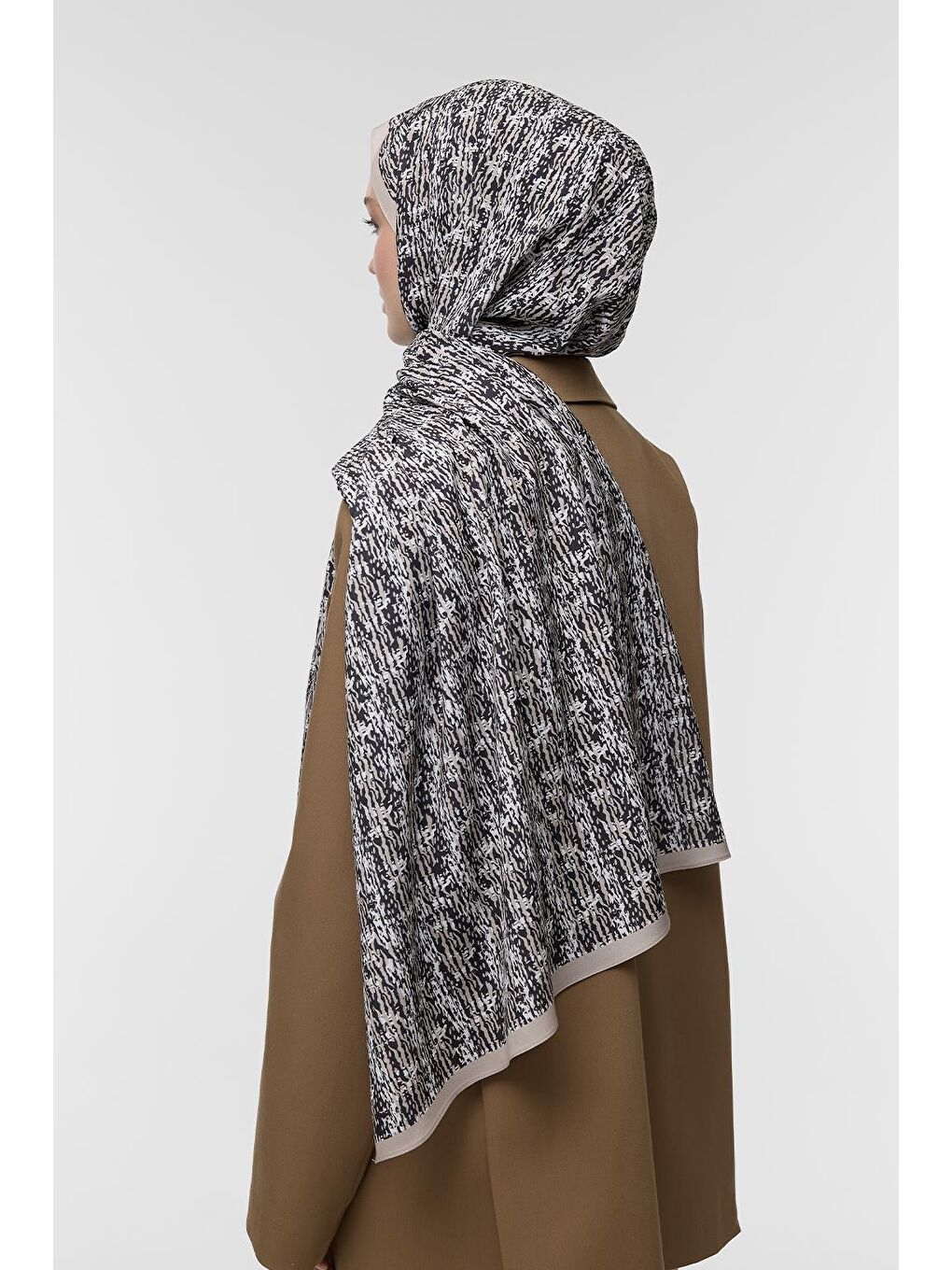 Siyah Daily Print Şal Dapper Desenli-6