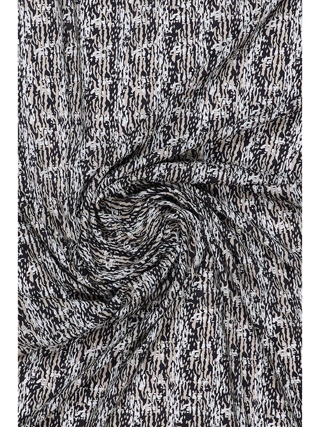 Siyah Daily Print Şal Dapper Desenli-7