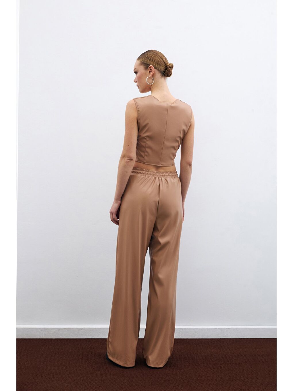 Salaş Deri Pantolon - Bej-4