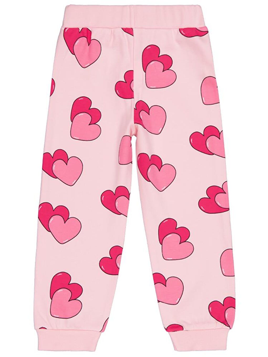 Girls Renkli Kalp Baskılı 2-5 Yaş Eşofman Altı - Pembe 2-3 Yaş-1