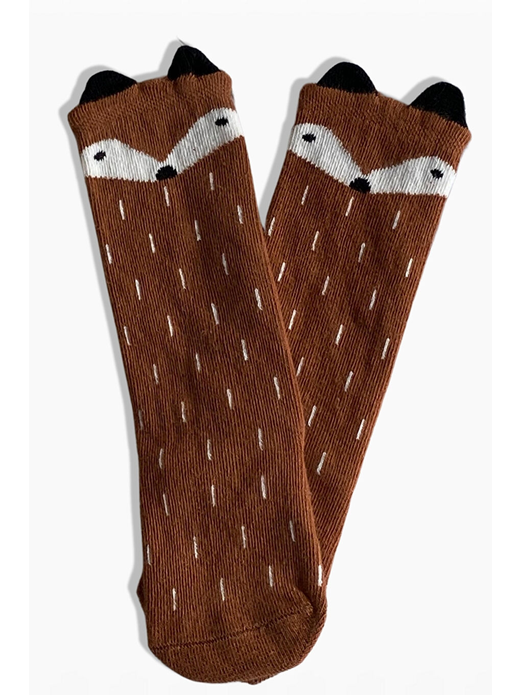 Karışık Kız Bebek Tilki Desen Çorap/AÇIK KAHVE