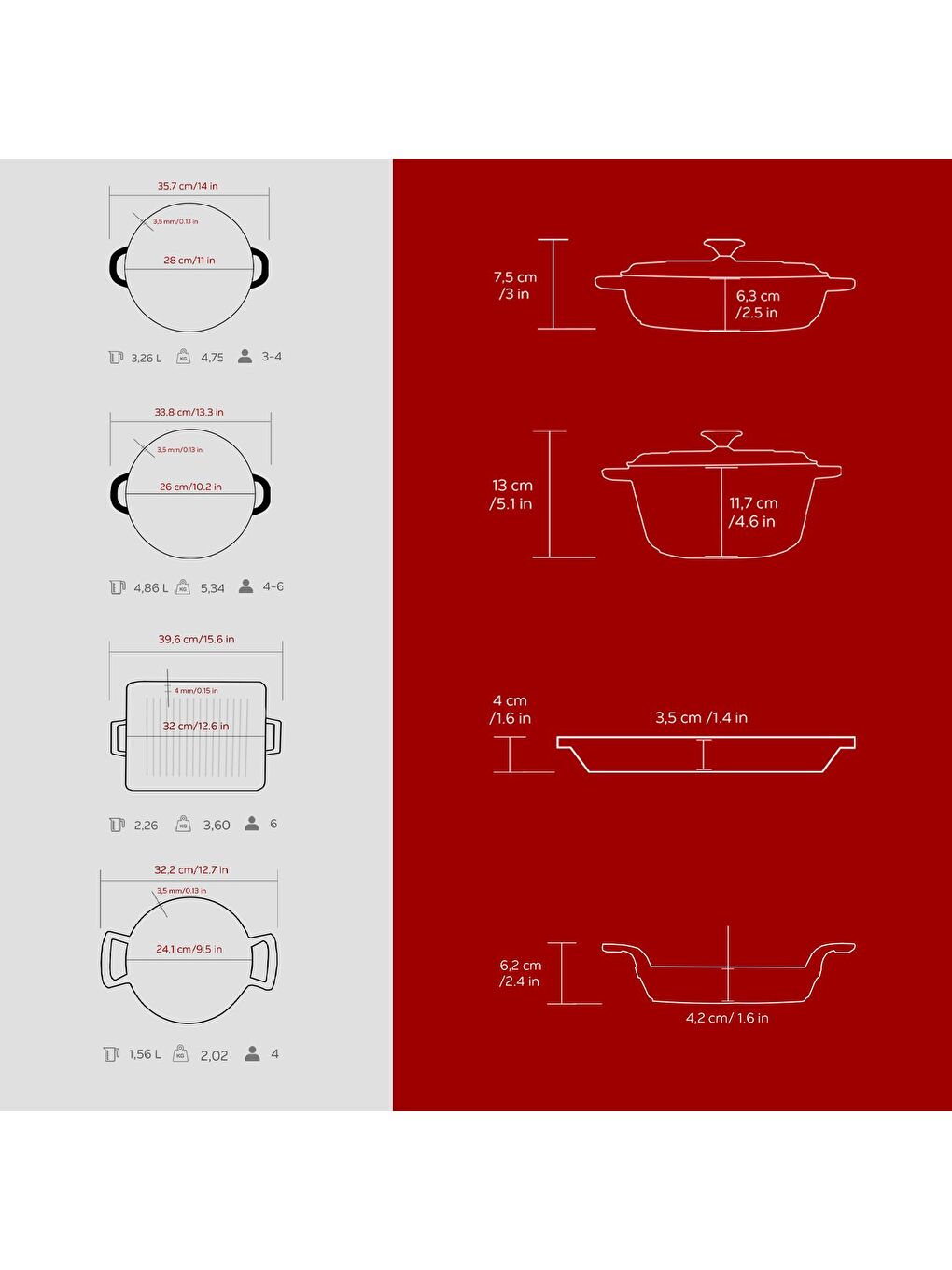 Bordo Döküm 7 Parça Set – Tencere, Sahan ve Izgara ile Şef Dokunuş-4