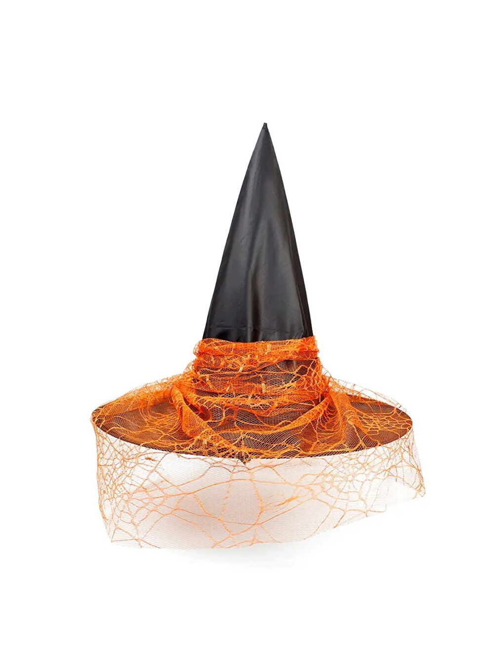 Siyah Tül Detaylı Tokalı Cadı Şapkası-1