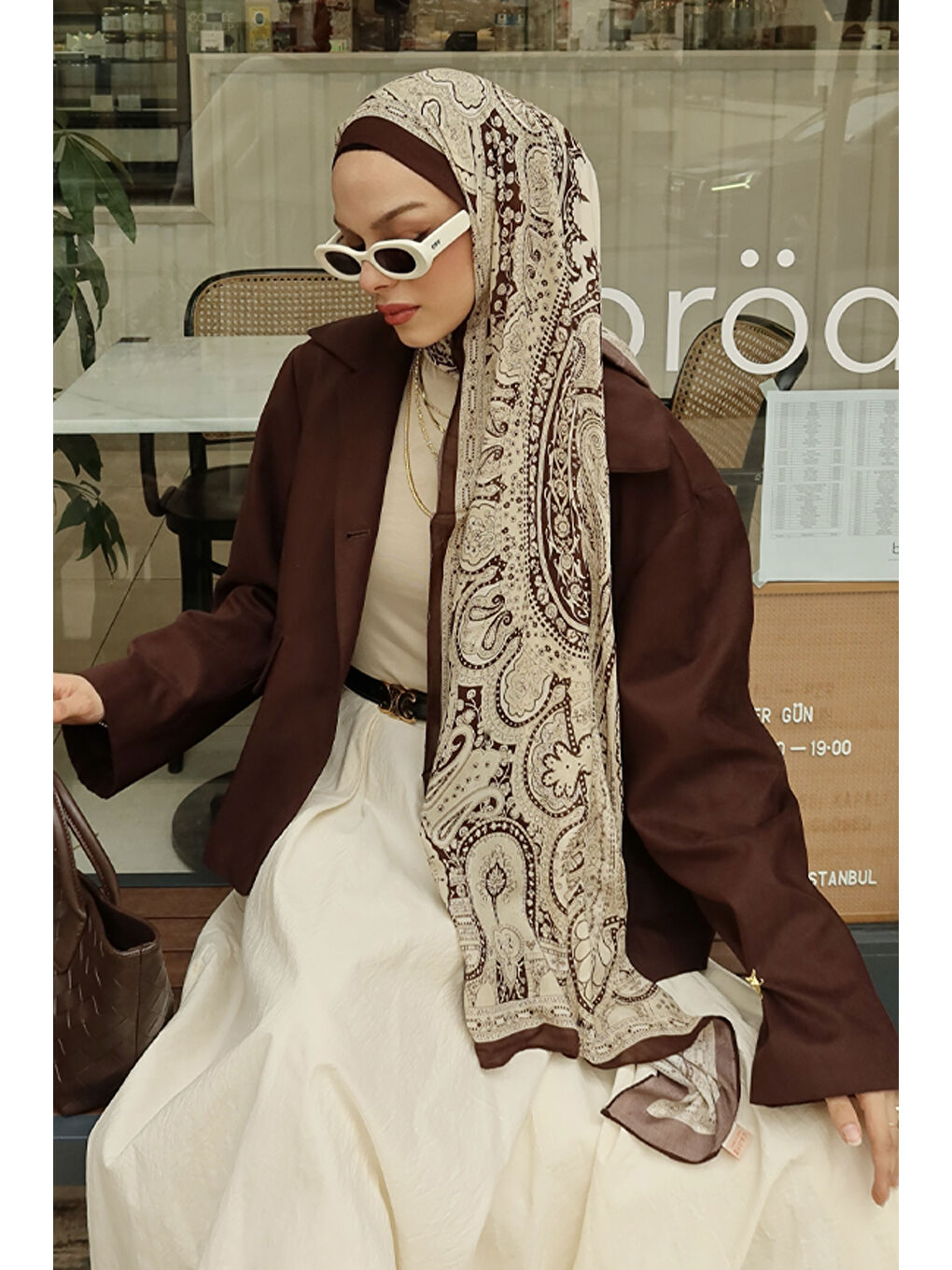 Deluxe Summer Şal Alice Bej-6