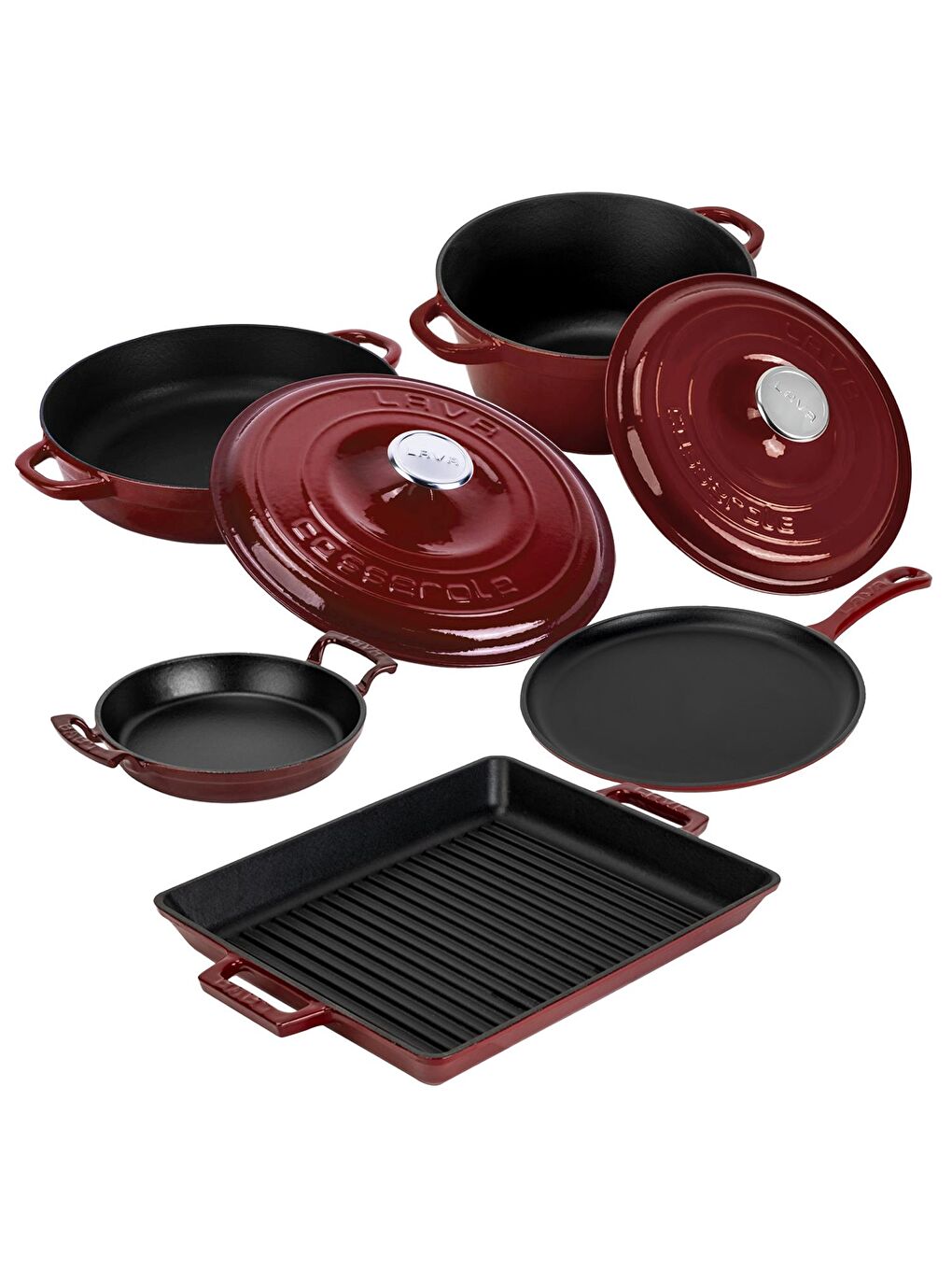 Bordo Serisi Döküm Set – Her Yemekte Şef Dokunuşu-1