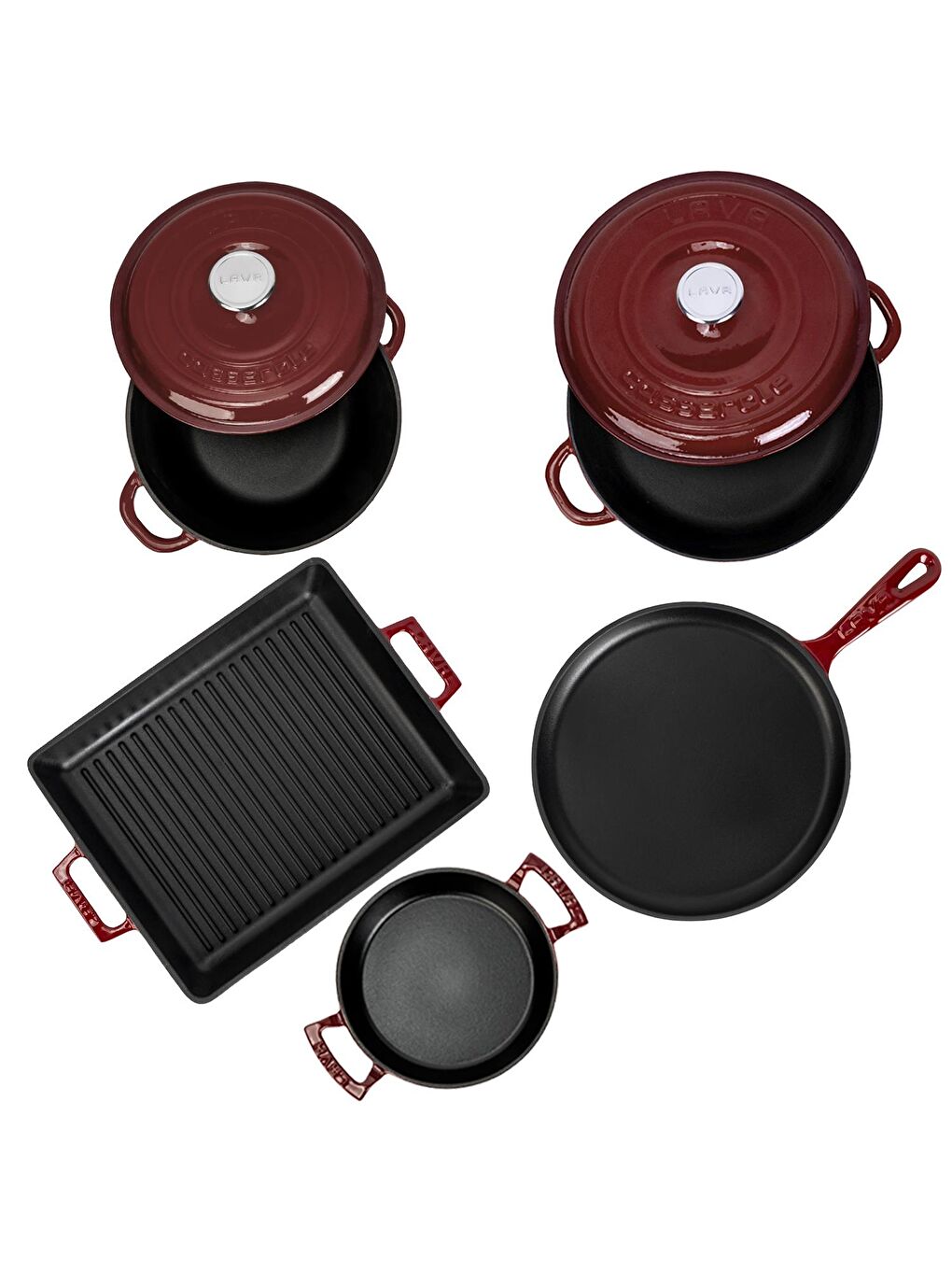 Bordo Serisi Döküm Set – Her Yemekte Şef Dokunuşu-2