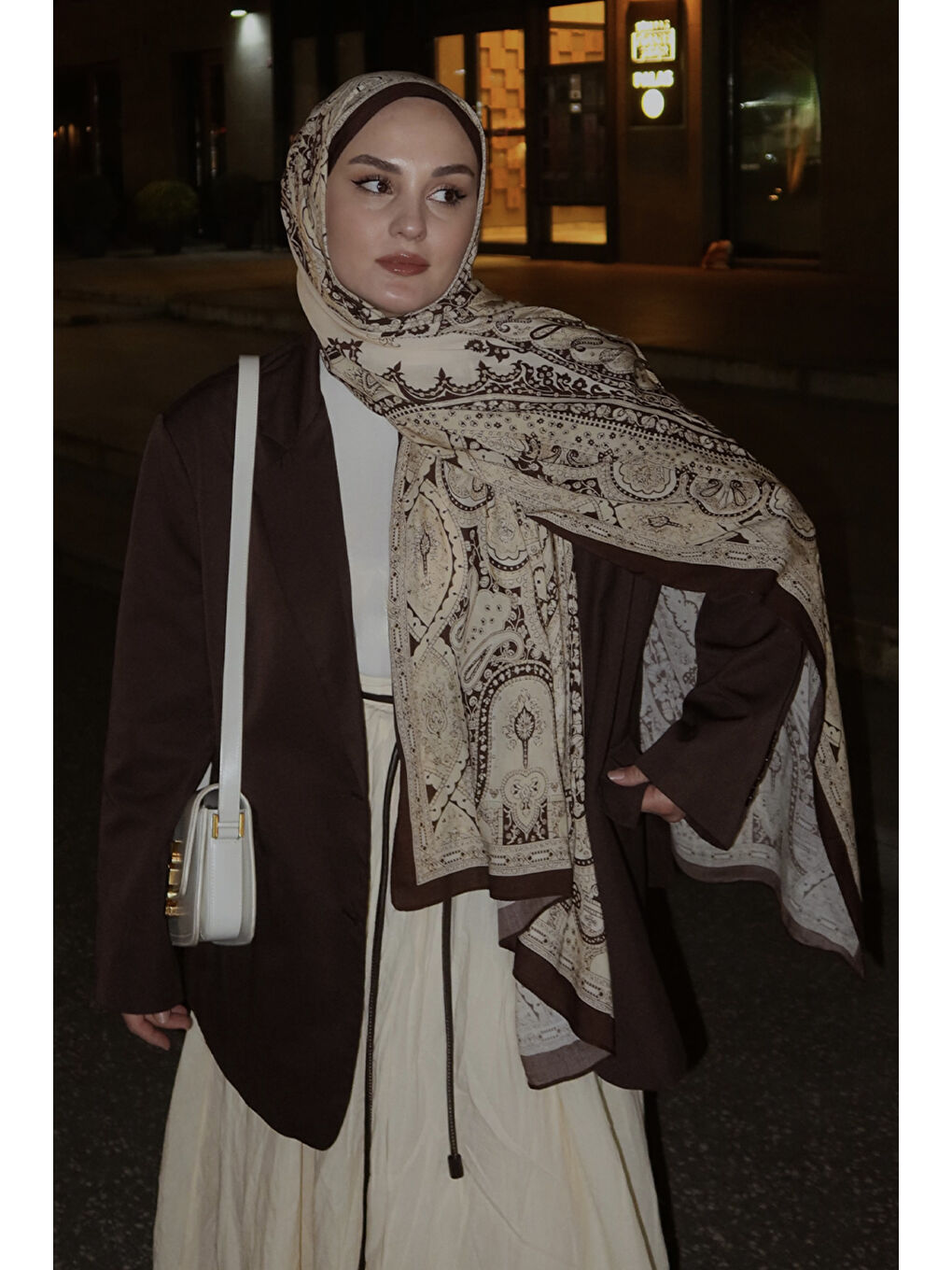 Deluxe Summer Şal Alice Bej-7