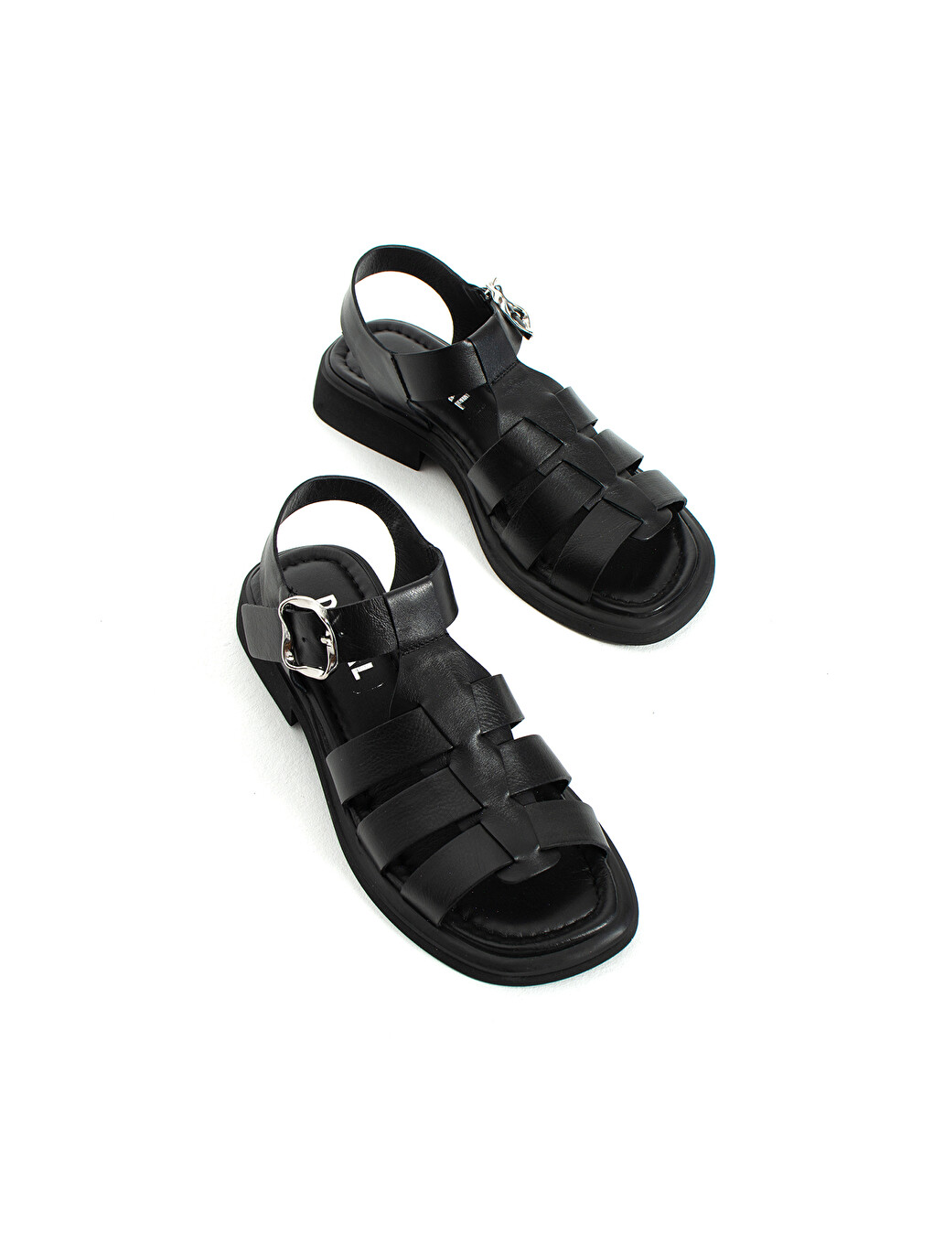 Siyah Nicole Hakiki Deri Konforlu Günlük Kadın Sandalet-1