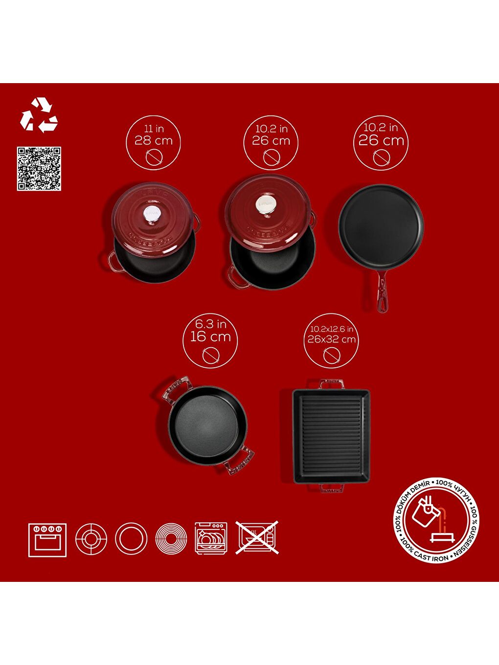 Bordo Serisi Döküm Set – Her Yemekte Şef Dokunuşu-3