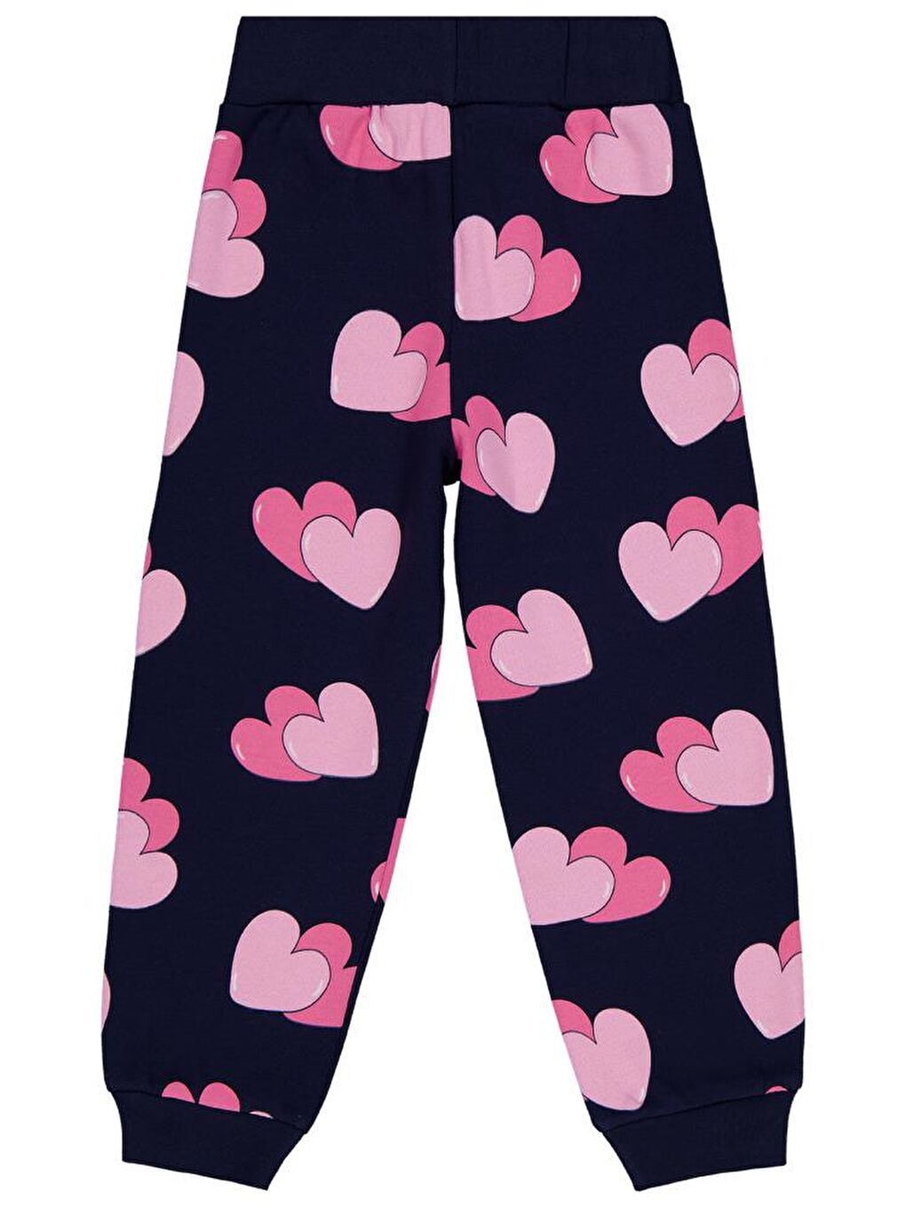 Girls Renkli Kalp Baskılı 2-5 Yaş Eşofman Altı - Lacivert 2-3 Yaş-1