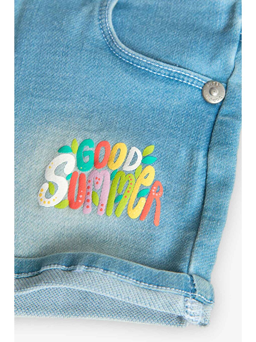 Mavi Good Summer Baskılı Kız Çocuk Denim Şort-3