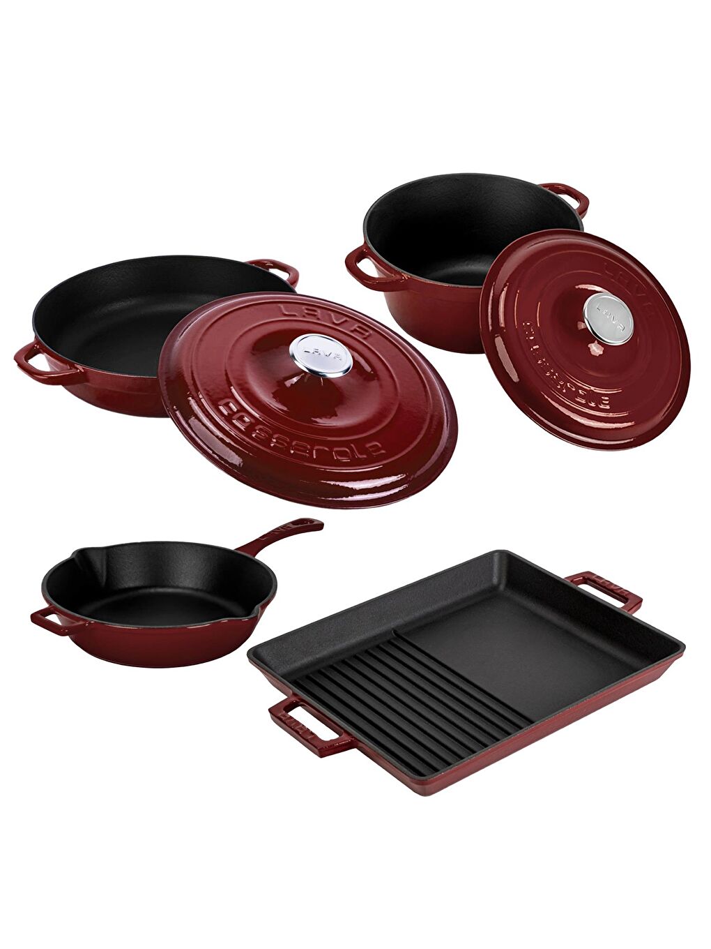 Bordo Döküm Set – Göz Alıcı Renk, Uzun Ömürlü Döküm Kalitesi-1