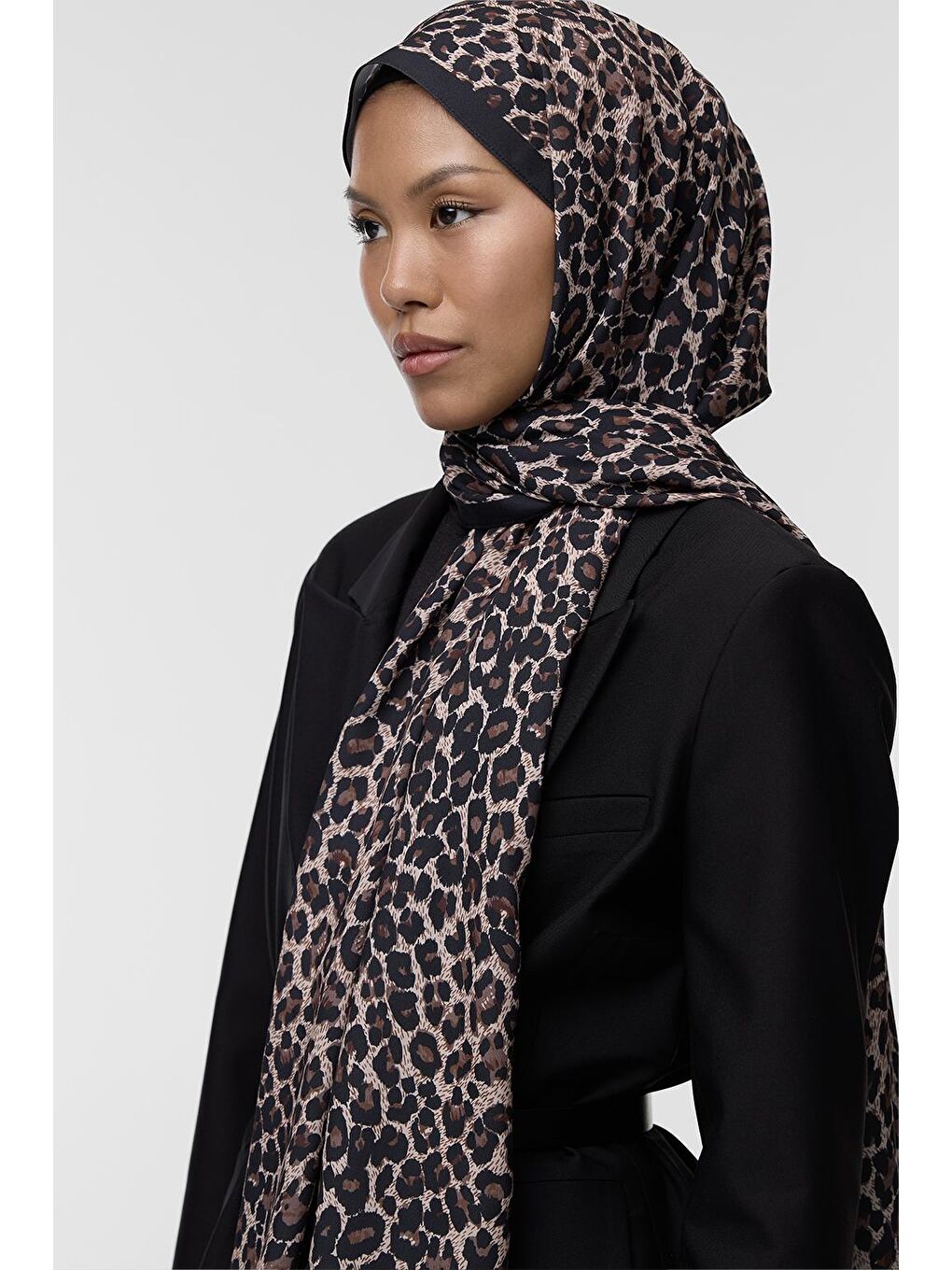 Kahverengi Daily Print Şal Leopard Desenli-2