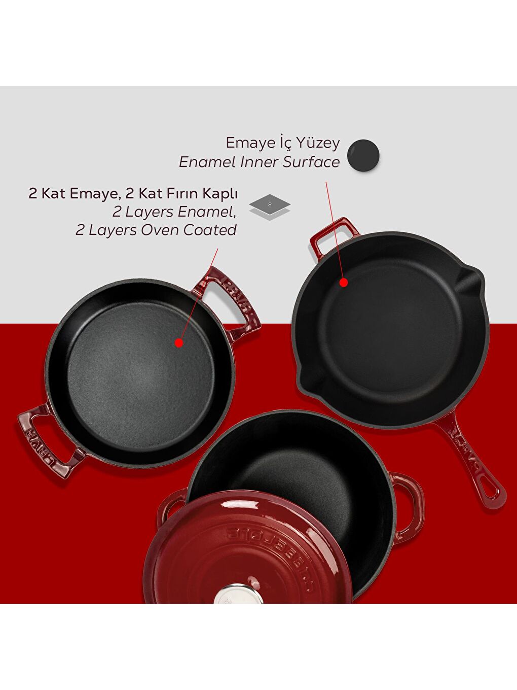 Bordo Döküm Set – Şıklıkta ve Lezzette Döküm Farkı-5